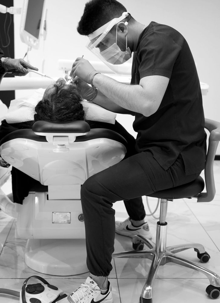 Dentist treating a patient